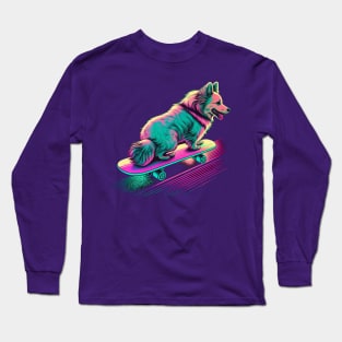 Dog on a Skateboard Long Sleeve T-Shirt